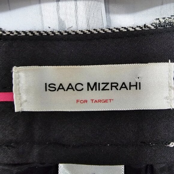 Vintage Isaac Mizrahi Gray Chevron Business Preppy Wool Blend Trousers Pants 10 - Picture 8 of 11